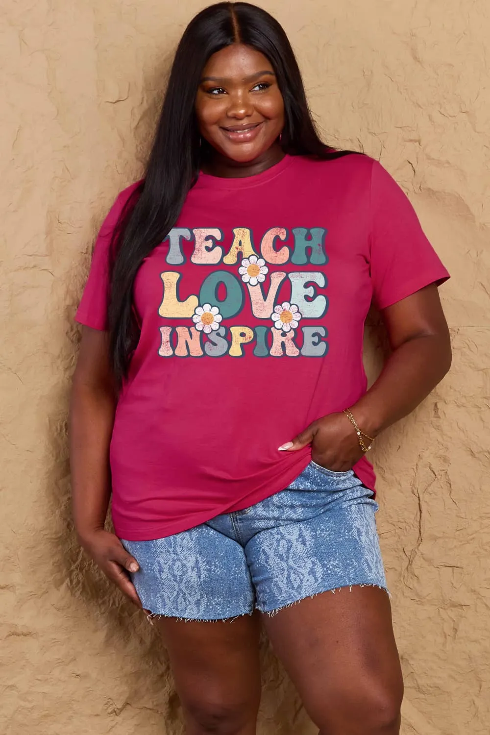 TEACH LOVE INSPIRE Graphic Cotton T-Shirt