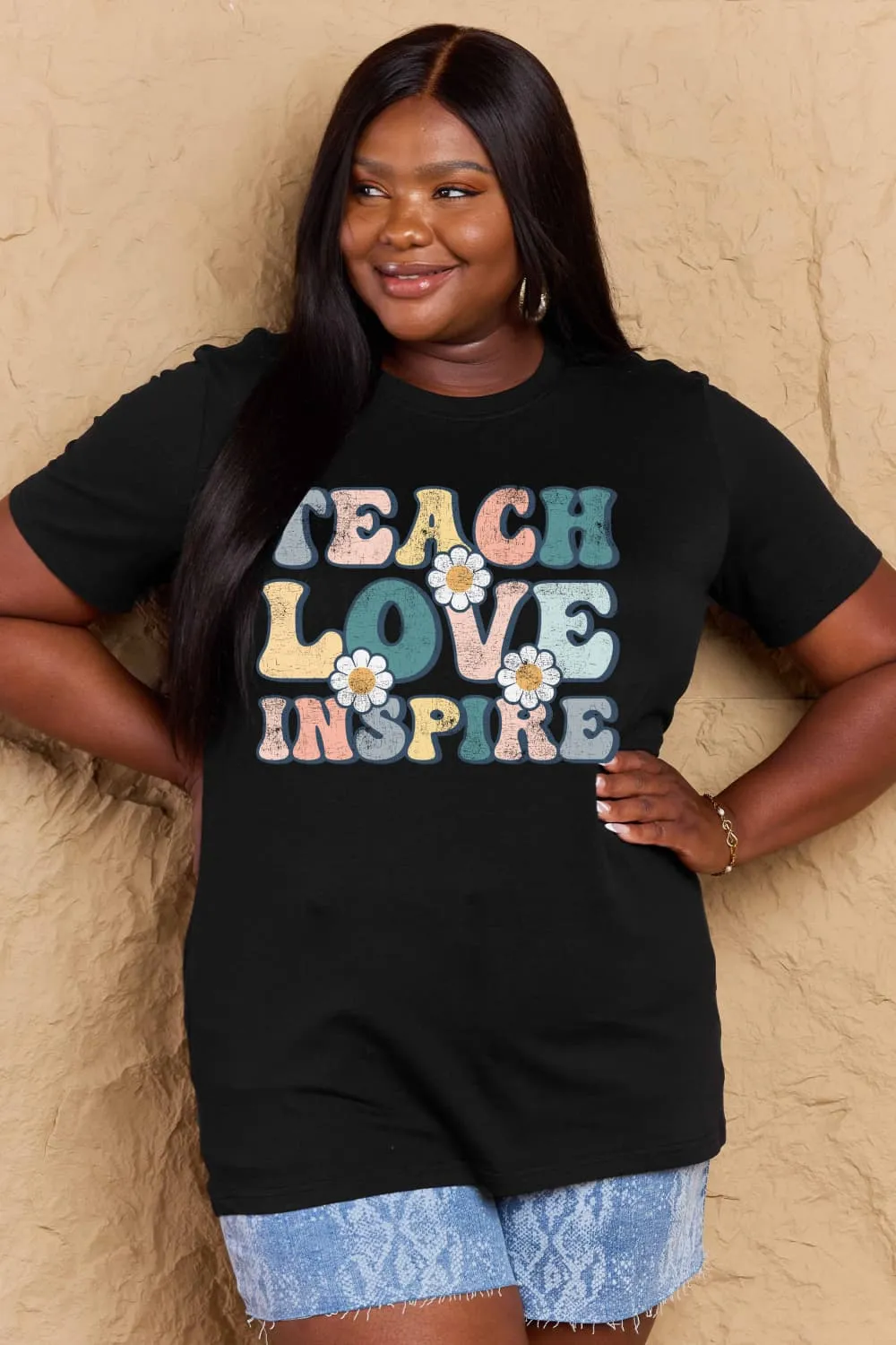 TEACH LOVE INSPIRE Graphic Cotton T-Shirt