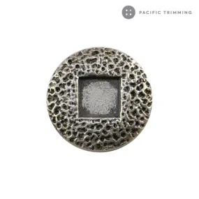 Textured Flat Shape Nickel Metal Shank Button