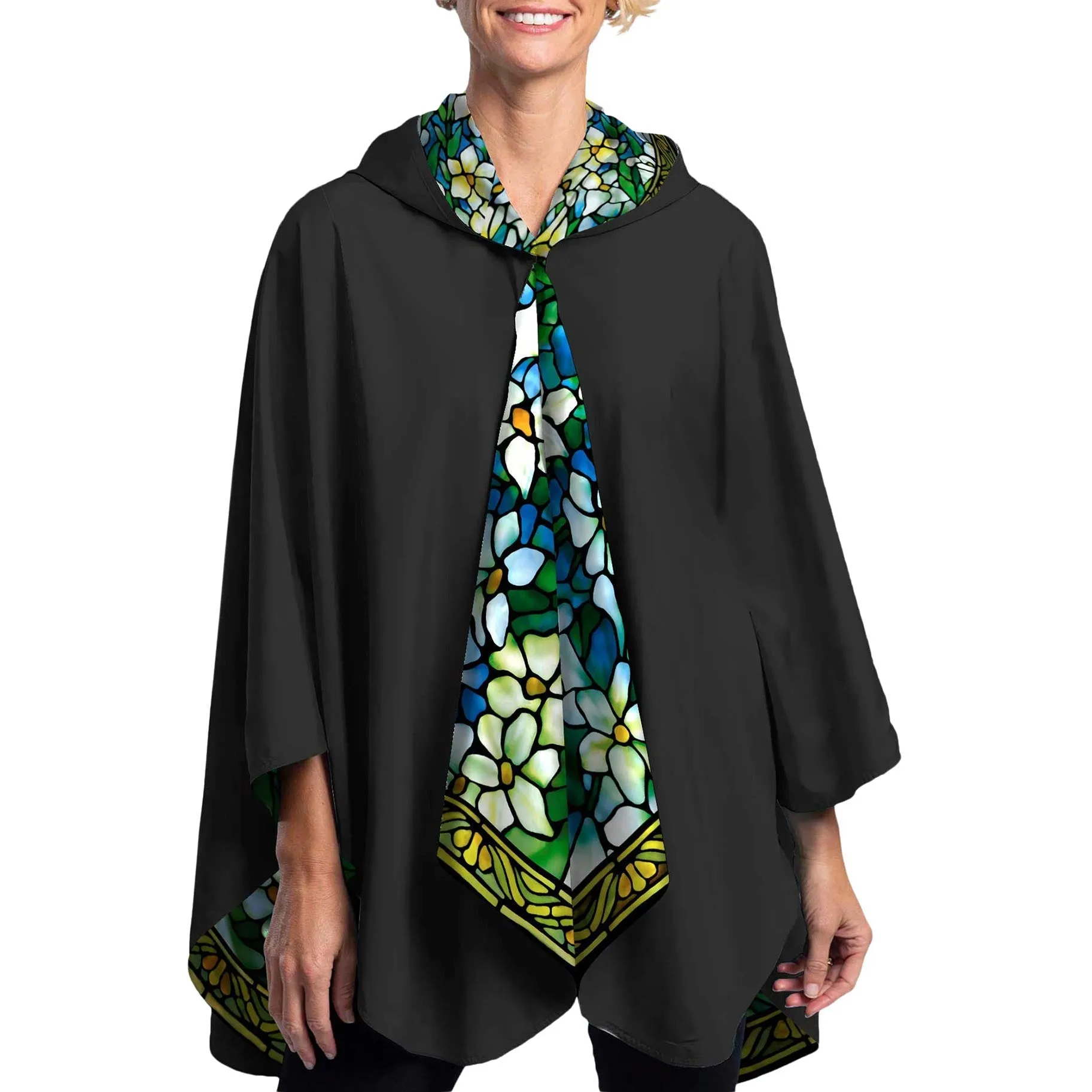 Tiffany Field of Lilies Womens Rain Cape - Rainproof Breathable Rain Poncho