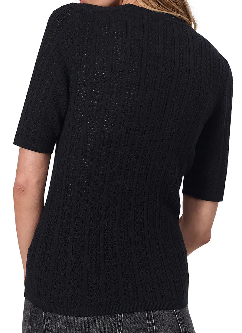 Tina Short-Sleeve Merino Wool Sweater