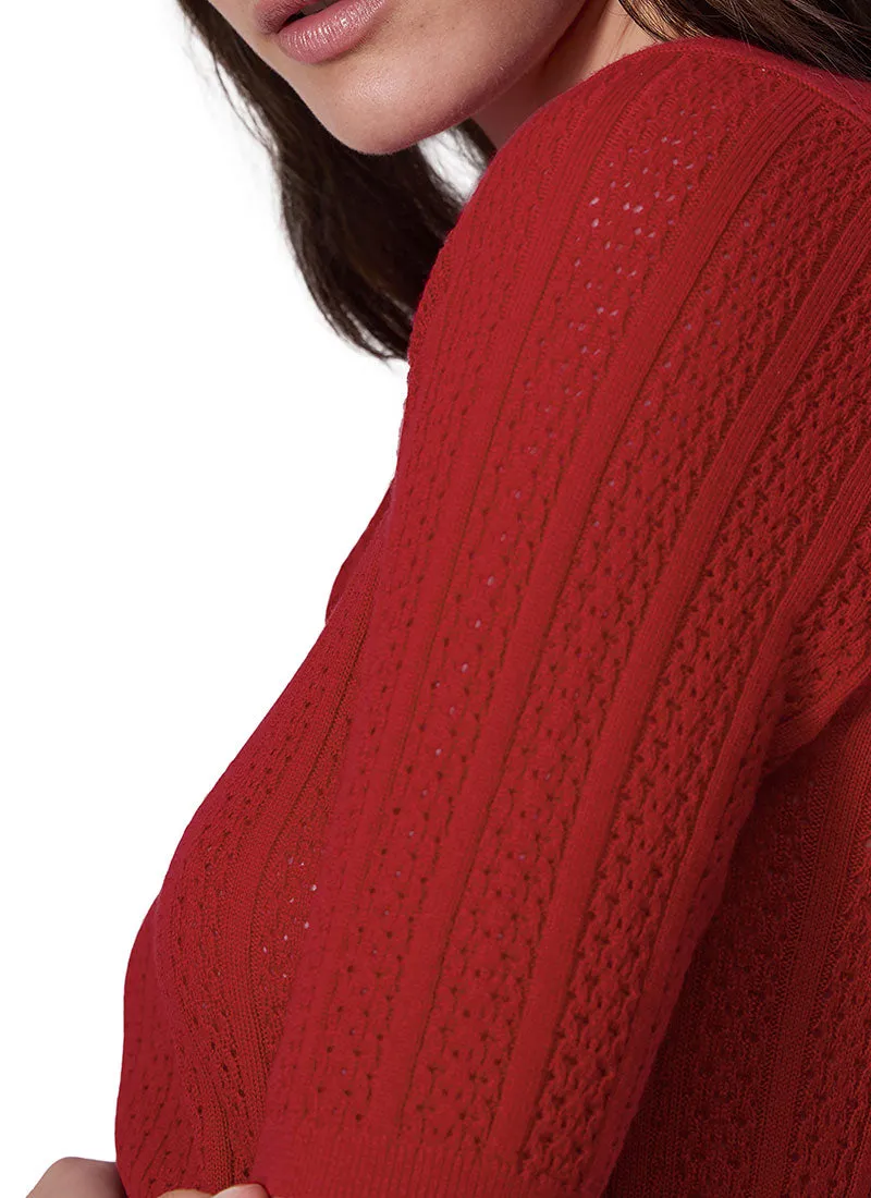 Tina Short-Sleeve Merino Wool Sweater