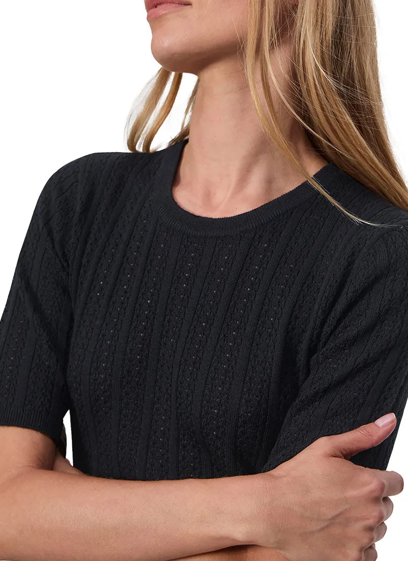 Tina Short-Sleeve Merino Wool Sweater