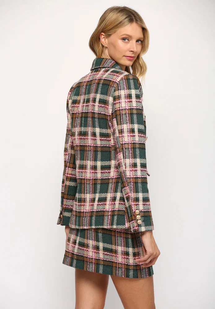 TWEED PLAID BLAZER