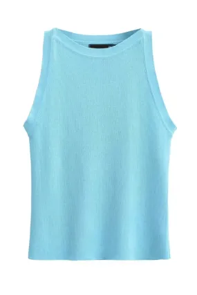 'Yolanda' Sleeveless Slim Knit Top (4 Colors)